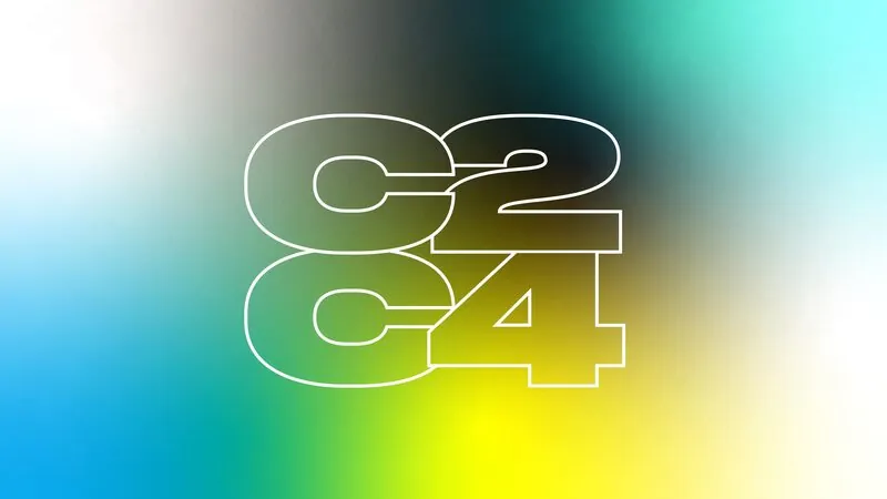 Concept 2 — C2C4 stacked on vibrant gradient
