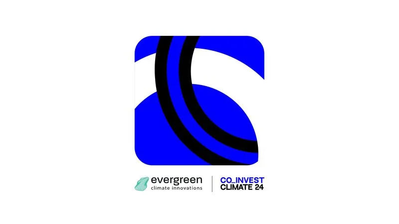 Concept 3 — blue interlocking app icon with Evergreen