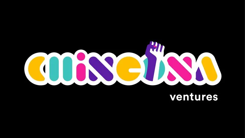 Chingona Ventures — outlined logo with white stroke on black
