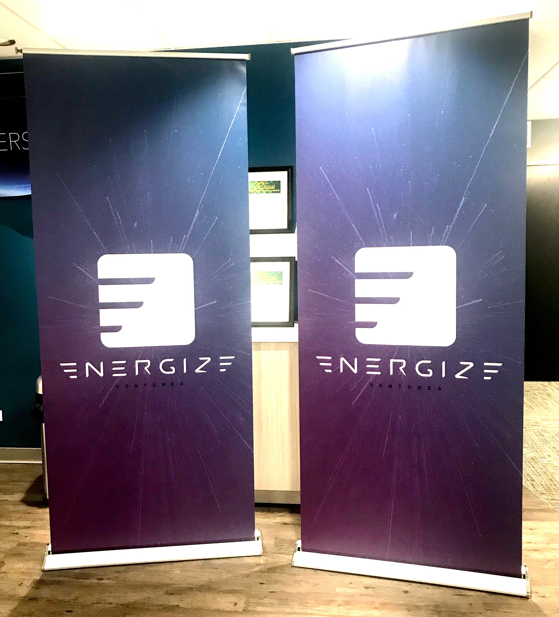 Energize roll-up banners at event