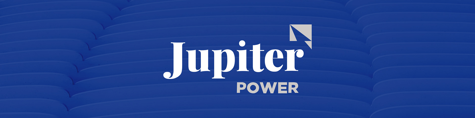 Jupiter Power logo on blue wave background