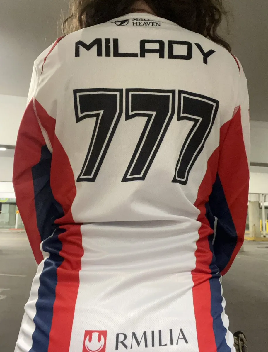 Mi777 jersey back view worn by community member