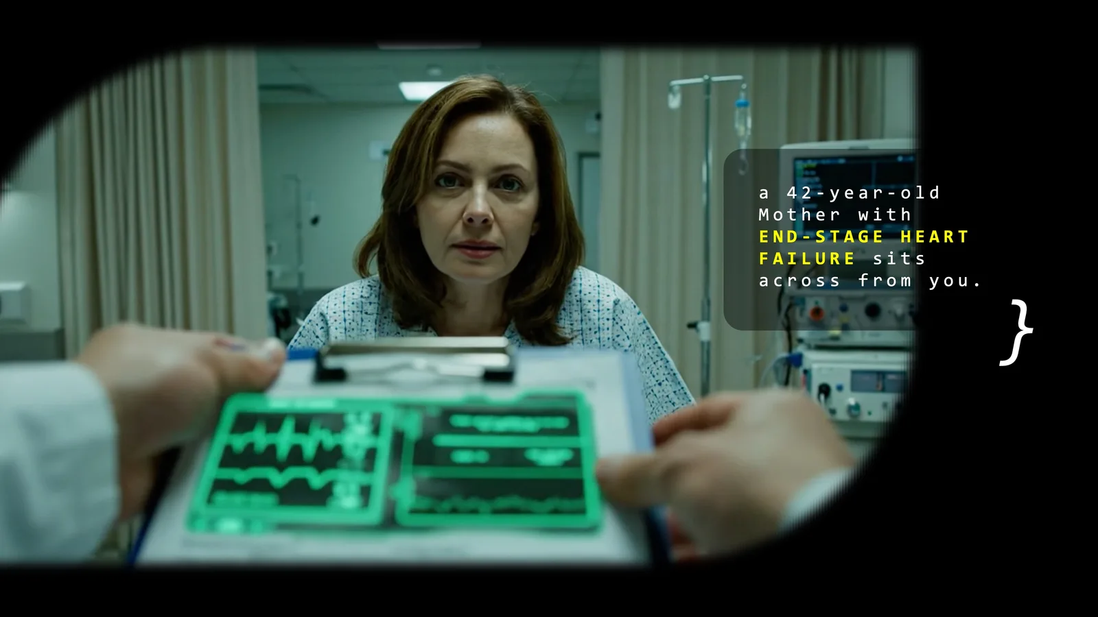 Patient scenario — a 42-year-old mother with end-stage heart failure