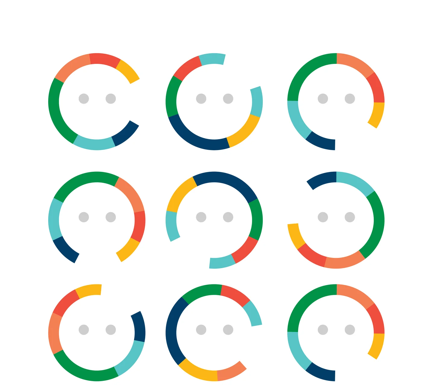 SAM color wheel variations grid